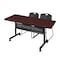 Kobe Rectangle FlipTop Table, 60" W, 29" H, Laminate Top, Mahogany MKFTM6030MH44BK - alternate 1